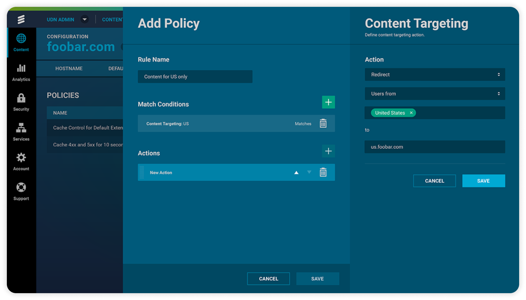 Content configuration form